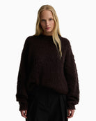 Barbour Gea Alpaca-Blend Crew Neck Jumper in Brown front view