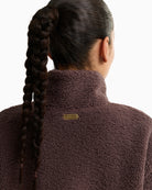 Barbour Gea Fleece in Brown back neck metal badge detail