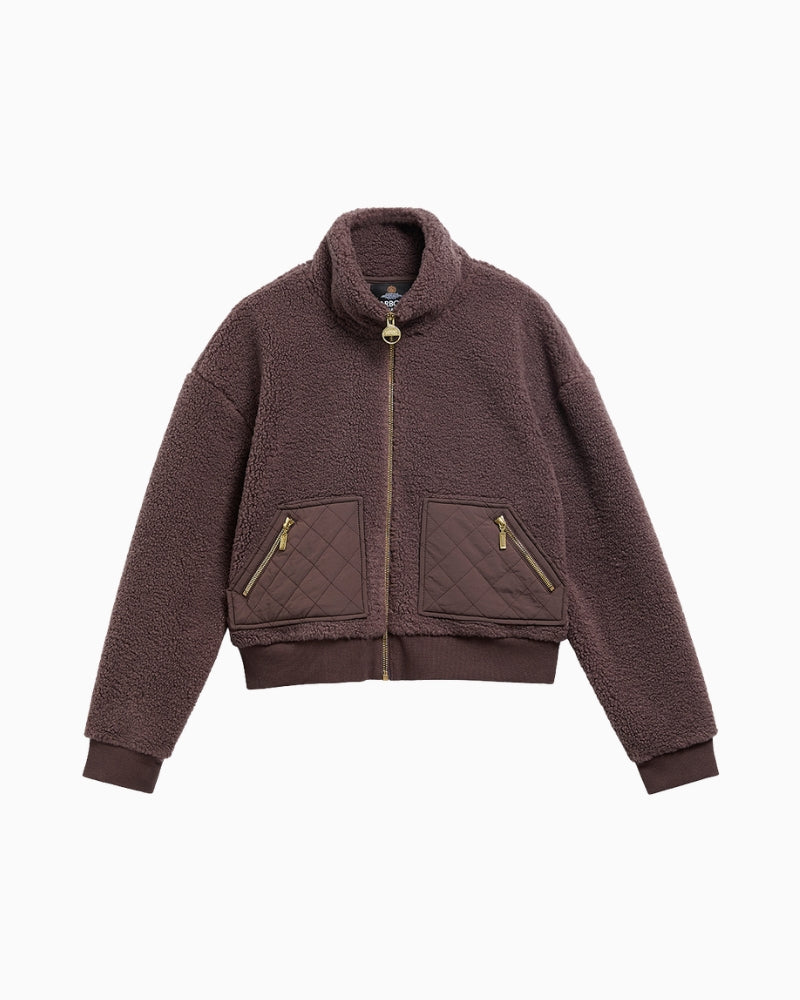 Barbour Gea Fleece in Brown fabric detail