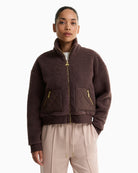 Barbour Gea Fleece in Brown front view