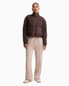 Barbour Gea Fleece in Brown styled view