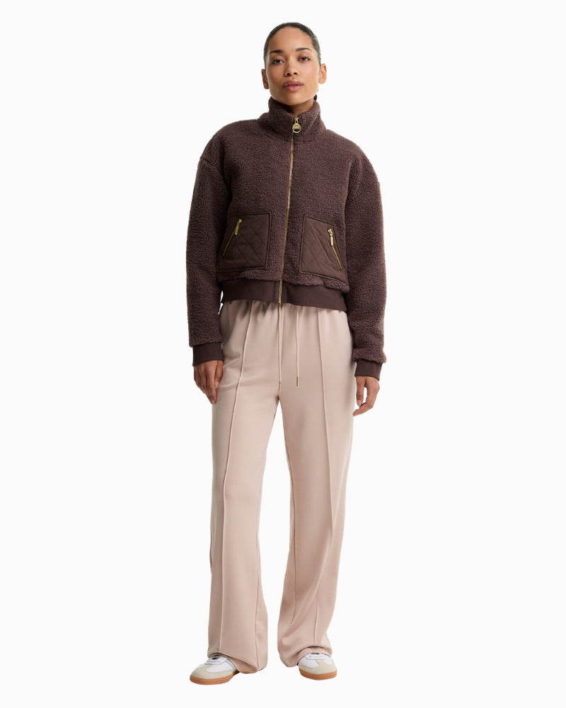 Barbour Gea Fleece in Brown styled view