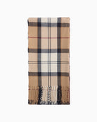 Barbour Hailes Scarf in Beige tartan front view