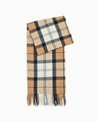 Hailes plaid scarf showing generous size and fringe
