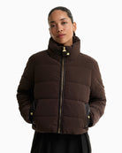 Barbour Halina Puffer Jacket in brown front view