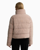 Barbour Halina Puffer Jacket in light beige back view