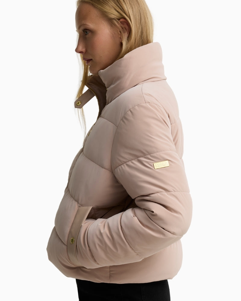 Barbour Halina Puffer Jacket in light beige side view