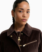 Barbour Hanson Velvet Casual Jacket in Brown collar detail