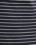 Barbour Hartland mini dress navy stripe, close-up fabric view – Áines Boutique