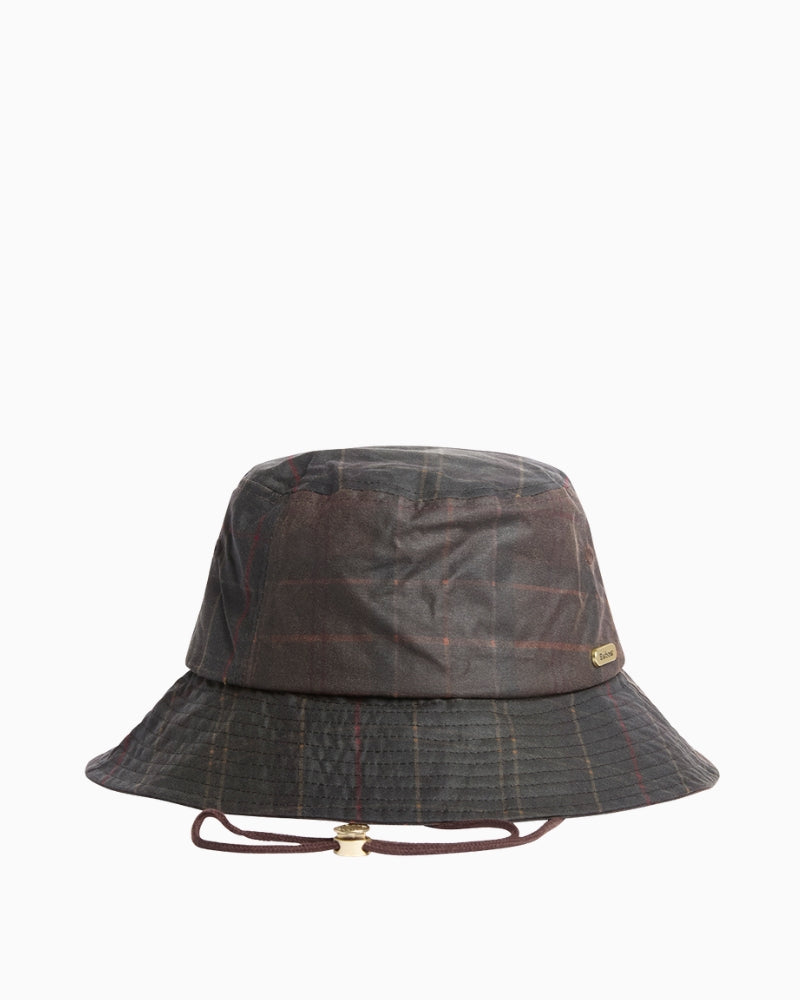 Barbour Haxelwood Bucket Hat in Tartan front view