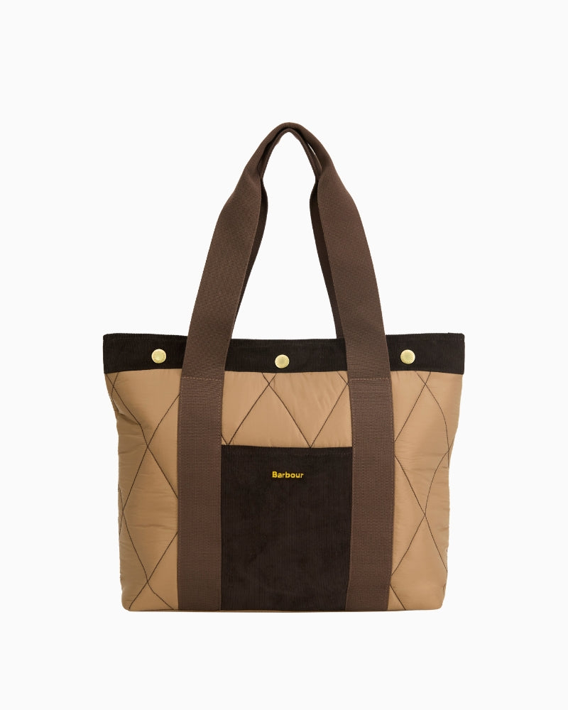 Barbour Healy Tote Bag in Beige front view