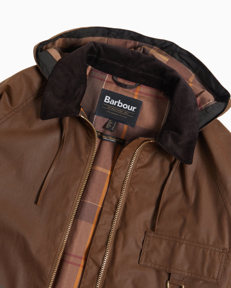 Barbour Highclere Wax Jacket flat front view