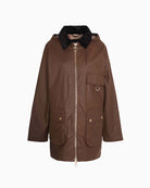 Barbour Highclere Wax Jacket in brown front view