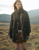 Barbour Icons Tartan Modern Bedale Wax Jacket in Olive lifestyle outdoor view
