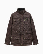 Barbour International Polarquilt Jacket in Brown diamond quilting detail