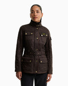 Barbour International Polarquilt Jacket in Brown front view