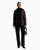 Barbour International Polarquilt Jacket in Brown styled view