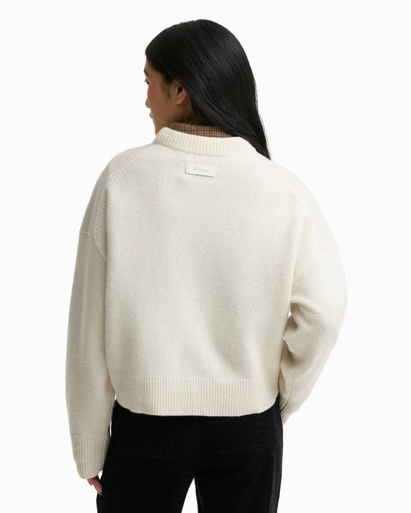 Barbour Ivybridge Jumper Ecru back view