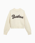 Barbour Ivybridge Jumper Ecru front logo detail