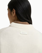 Barbour Ivybridge Jumper Ecru logo detail