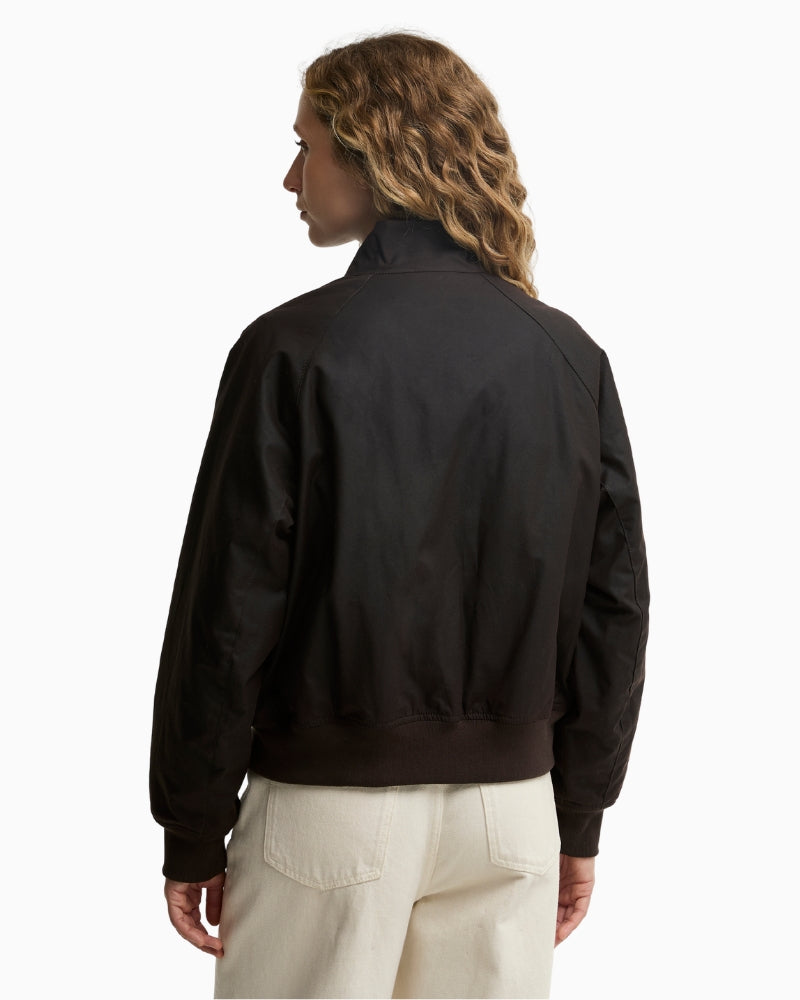 Barbour Ivybridge Wax Jacket in Dark Brown back view