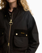 Barbour Ivybridge Wax Jacket in Dark Brown pocket detail