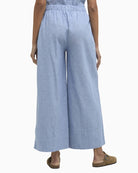 Barbour Josie wide-leg trousers light chambray back view on model