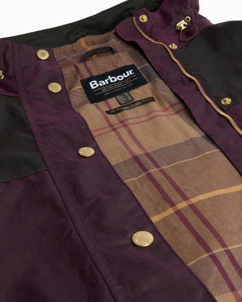 Detail of jacket lining and inner tag, Barbour AW25 collection
