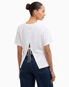 Barbour Liza T-shirt white waist pleat detail