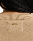 Barbour Mariana Cardigan Beige back neck logo detail