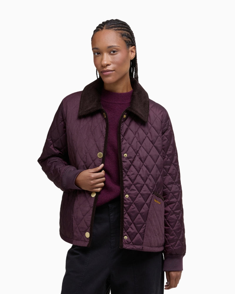 Barbour Marla Quilted Jacket in cherry