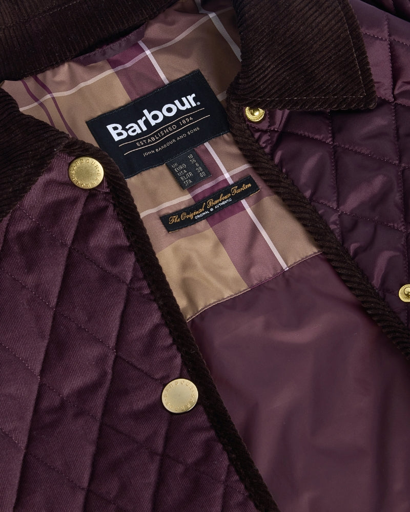 Close-up of diamond quilting and stud fasteners