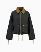 Barbour Marron wax jacket olive flat lay front view – Áines Boutique