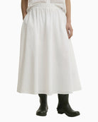 Barbour Melody midi skirt white front view on model