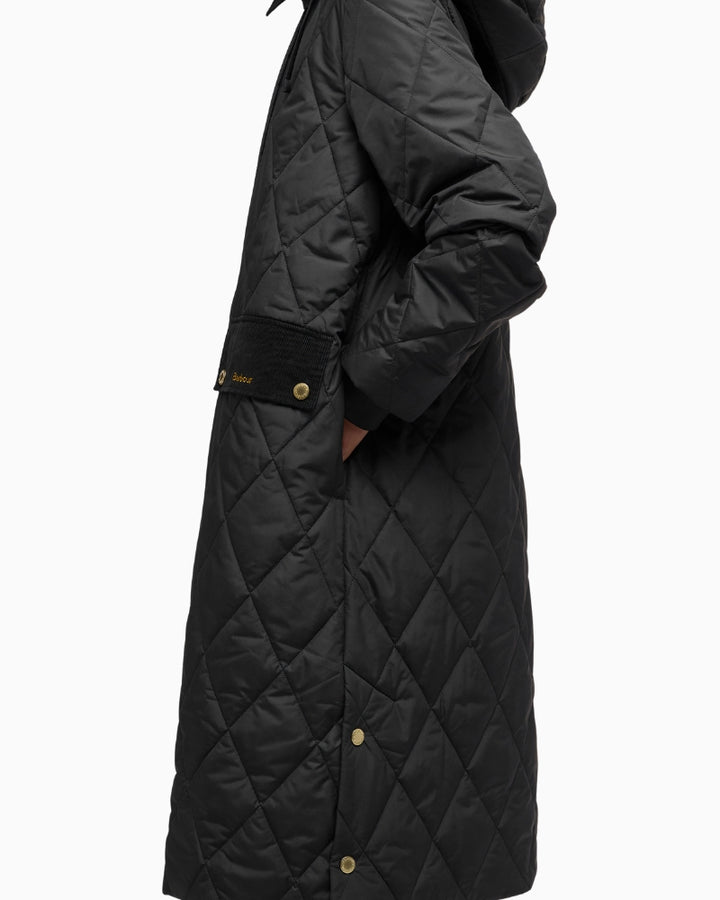 Side view of Barbour Meredith jacket showing shaped fit