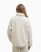 Back view of Barbour Mersea women’s fleece showing relaxed fit and branded neck badge