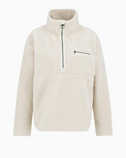 Front lay view of Barbour Mersea fleece highlighting soft polar fleece texture and long sleeves