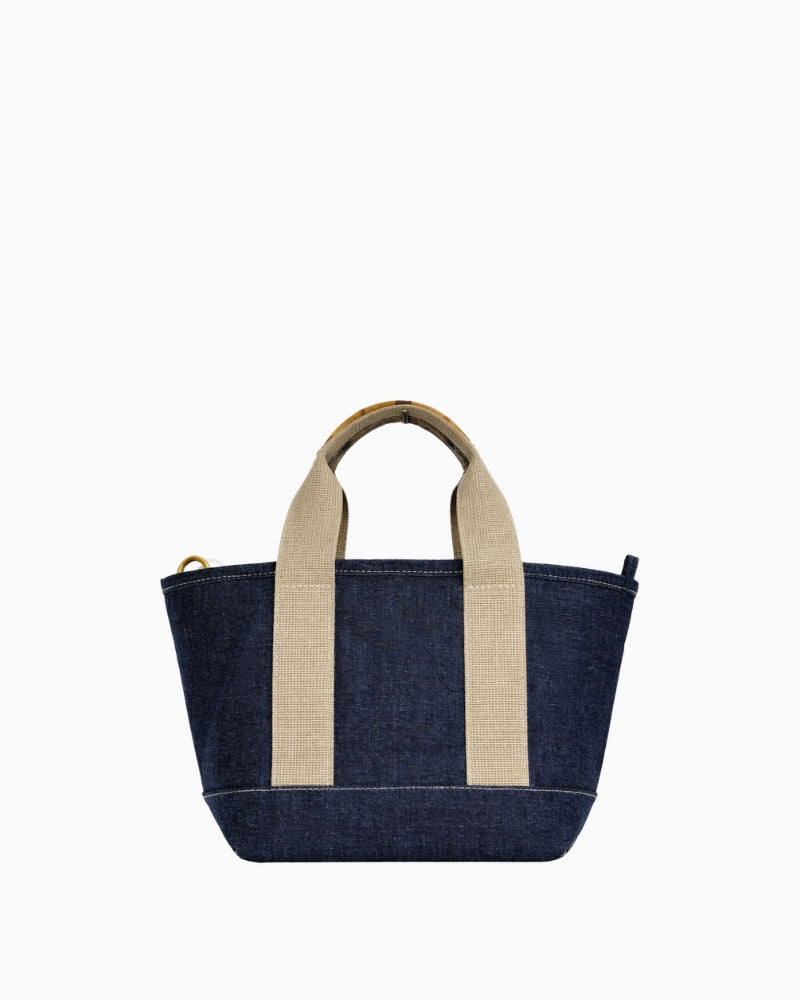 Barbour Mini Mya Tote Bag in Denim back view