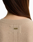 Barbour Penny Jumper Beige back neck logo detail