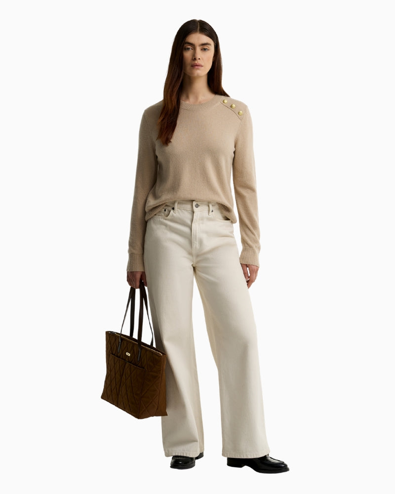 Barbour Penny Jumper Beige full outfit view