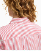 Barbour Polly striped shirt red, fabric stripe detail – Áines Boutique