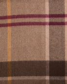 Barbour Rosefeild scarf folded showing full tartan pattern and fringe finish