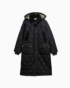 Barbour Rudson Quilted Jacket in Black/Ancient front view