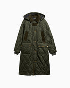 Barbour Rudson Quilted Jacket in olive front view flat lay