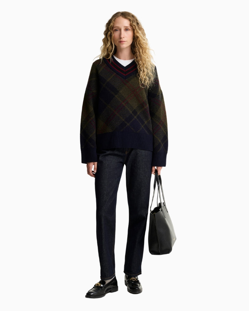 Barbour Shae Jumper Navy Green full outfit