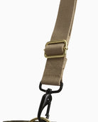 Barbour Transport Carry-All Tote Bag dusky green tartan angled view with shoulder straps detail