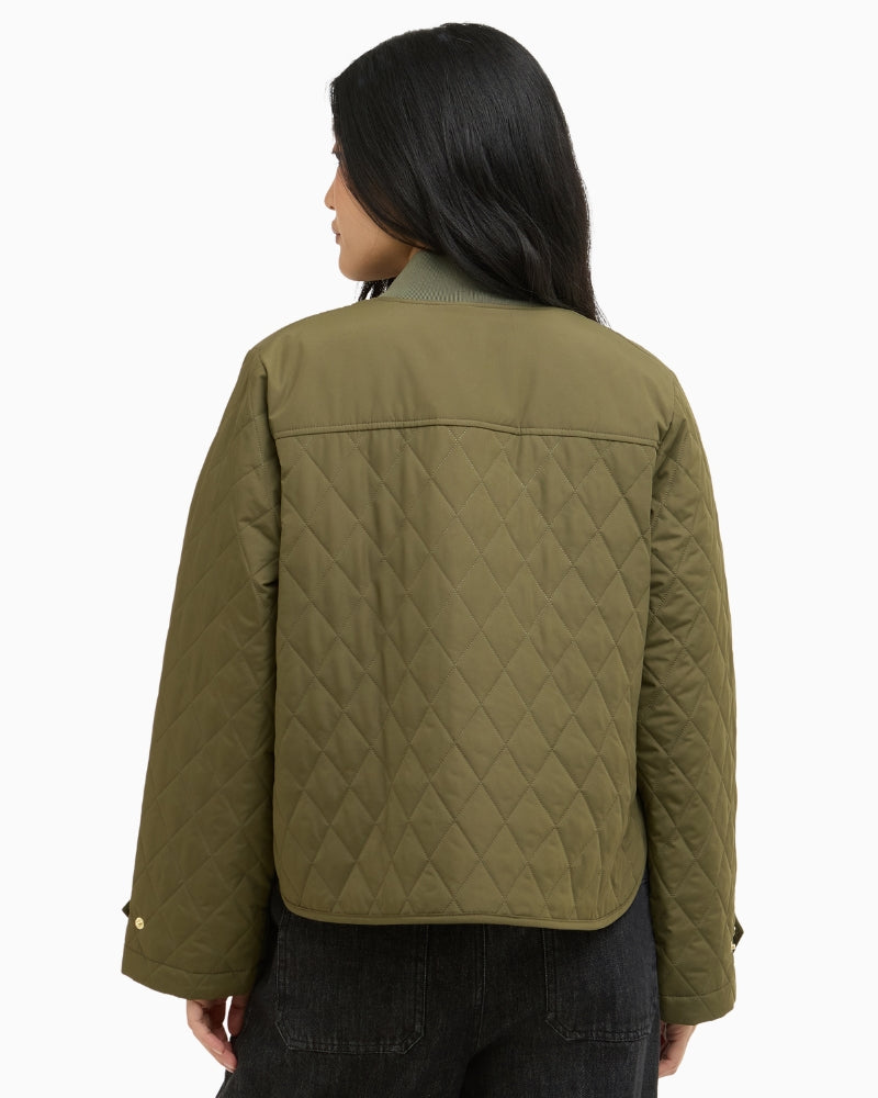 Barbour Whillan quilted jacket green, back view – Áines Boutique