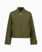 Barbour Whillan quilted jacket green, flat lay front view – Áines Boutique