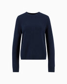 Barbour Woodhouse Cashmere Jumper Navy flat front view