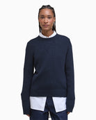 Barbour Woodhouse Cashmere Jumper Navy front view
